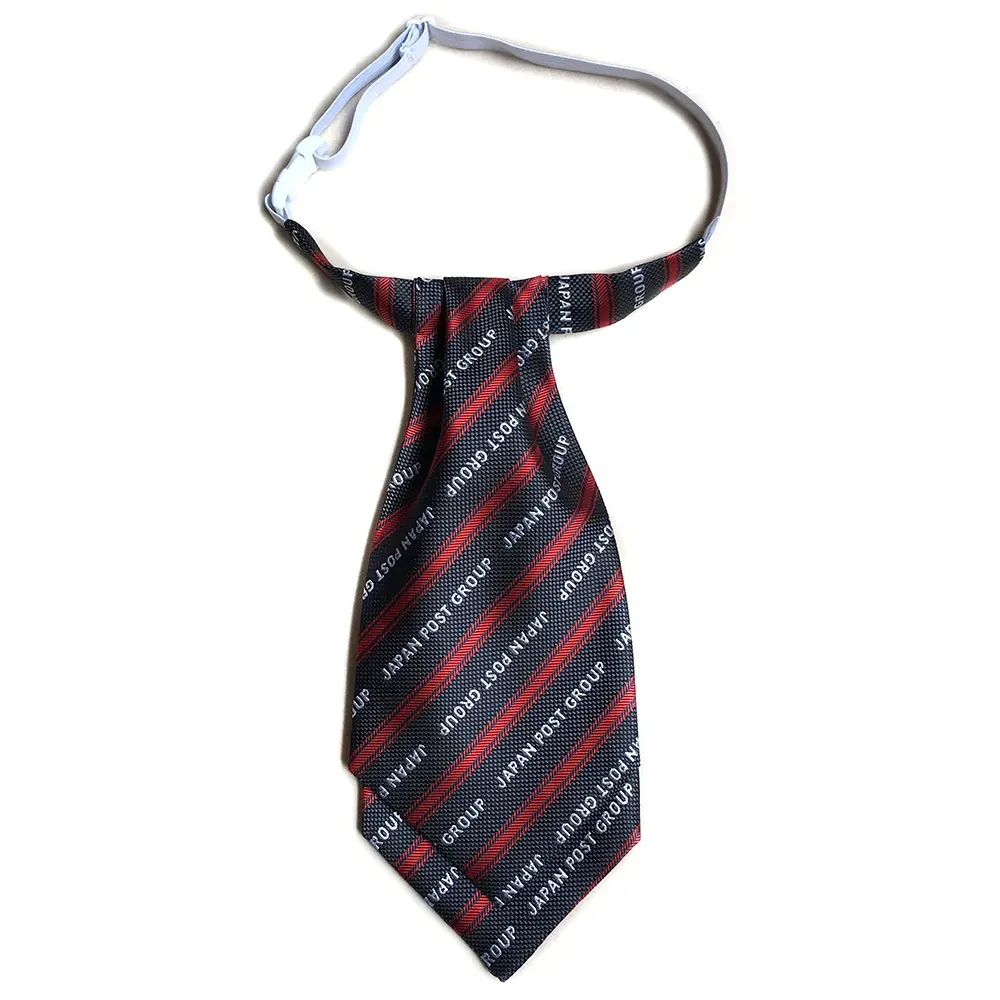 Nœud papillon à Double motif en Ascot, réglable, Durable, tissé en Polyester, à rayures rouges, à la mode, Logo d'entreprise personnalisé, cravate en Ascot