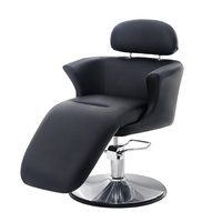 Fauteuil de Salon de Coiffure Moderne et Simple en Cuir avec Siège Inclinable, Rotation, Réglage en Hauteur, Fonctions de Permanente et de Coloration pour Usage Commercial