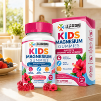 Complément alimentaire personnalisé OEM ODM sous marque privée, Gummies de magnésium pour enfants, testé par un tiers, sans gélatine, sans gluten, saveur hibiscus