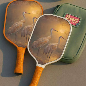 Pala de Pickleball Art Print Pro con Estampado Exclusivo Grulla Sandhill para Torneos Oficiales, Pala de Fibra de Carbono, Norma Oficial de EE. UU. - Product Image 1