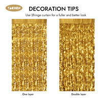 YACHEN Rideau de porte métallique ondulé en feuille de tinsel 3,3 x 6,6 pieds, rideaux à franges ondulées pour la décoration de toile de fond d'événements et de fêtes d'anniversaire