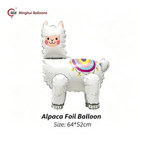 Ensemble de ballons en aluminium 3D autoportants sur le thème des animaux de la jungle et du zoo, gonflables sans hélium : Pingouin, Kangourou, Alpaga, Zèbre, Vache, Hippopotame