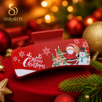 Pince à cheveux de Noël haut de gamme Shily&OS, 29 couleurs, pinces requin Père Noël faites à la main, petits accessoires capillaires frais pour femmes
