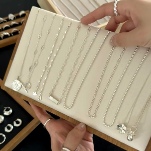 Joyería fina Collar de plata de ley 925 cadena ajustable collar con colgante de cruz de plata de ley 925 regalo de joyería religiosa - Product Image 1