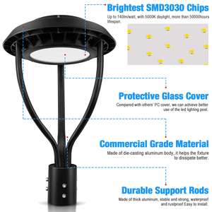 Lumière d'extérieur 60W LED en aluminium IP65 étanche 8400LM, circulaire, pour <span class=keywords><strong>parking</strong></span>, lampadaire de rue - Product Image 5