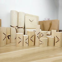 Boîte d'emballage en placage de bois fait main en écorce de bouleau souple personnalisée pour cadeau