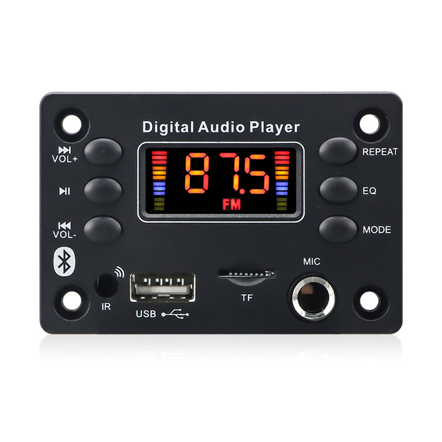 VIRE 12V/5V Car Audio DIY MP3 Player Module Lossless Bluetooth MP3 Audio Decoder Board With Microphone Interface