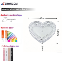 Palette de maquillage vide à 10 grilles avec couvercle transparent et base rose pour fard à paupières personnalisé et cosmétique