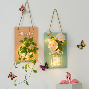 Colgante <span class=keywords><strong>de</strong></span> tablero <span class=keywords><strong>de</strong></span> madera ecológico creativo, jarrón hidropónico, adornos para colgar en la pared, grabado decorativo para el hogar, decoraciones <span class=keywords><strong>de</strong></span> pared - Product Image 4