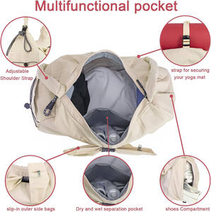 Free sample Nylon Waterproof Yoga Gym Weekend <b>Overnight</b> <b>Bag</b> Customized logo Large Capacity Leisure Fitness Travel <b>Bag</b> Duffle <b>Bag</b> - Product Image 3