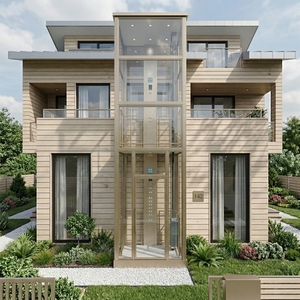 Ascensor Residencial para Exteriores Más Vendido, de 3 Pisos y 4 Paradas, Elevador Hidráulico Económico para Casa, Villa u Hogar - Product Image 1