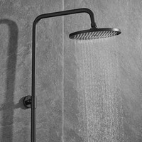 Ensemble de colonne de douche extérieure en acier inoxydable Robinet de douche sur pied avec jet de pluie pour piscine et bain de plage