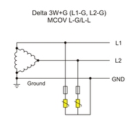 Telebahn 240V 275V/550V AC 2P 20kA 50kA 8kA 200kA Phase fractionnée 3W + G système Delta mis à la terre d'angle SPD parasurtenseurs parafoudre