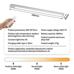 Lampada LED con Sensore di Movimento PIR Magnetico, Ricaricabile USB-C, Luce Notturna <span class=keywords><strong>Intelligente</strong></span> per la Protezione degli Occhi - Product Image 2