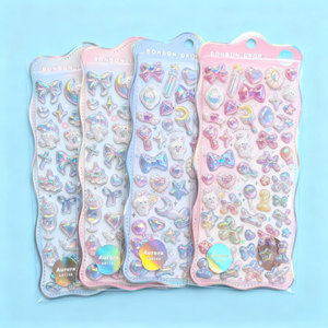 Spaß 3D geprägte Acryl wasserdichte Scrap booking Aufkleber bunte Perle Diamant Aufkleber Kristall Werbe geschenke Folie gestempelt - Product Image 2