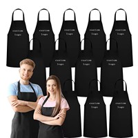 Tabliers de cuisine simples pour femmes avec 2 poches, tablier de chef commercial avec logo personnalisé pour la cuisine, la cuisine, le restaurant, la peinture, le dessin, le barbecue