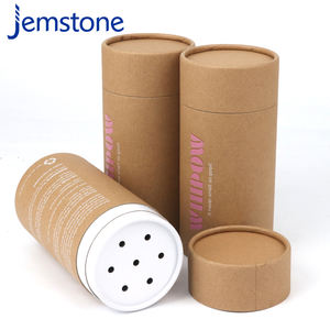 Caja Redonda de Papel para Almacenamiento de Polvo Kraft de Diseño Personalizado con Tapa Mezcladora para Desodorante de Limpiador de Alfombras - Product Image 1