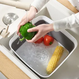 Çanak lavabo ile katlanabilir tahliye tapası taşıma kolları yıkama havzası katlanabilir bulaşık küvet RV lavabo sebze meyve gıda