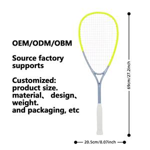专业训练壁球拍工厂定制铝碳复合一体超轻印字徽标OEM ODM OBM - Product Image 2
