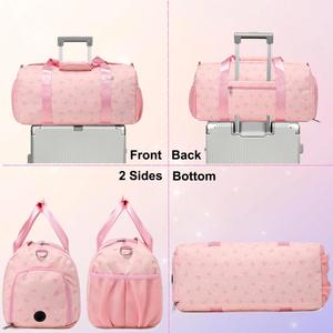 Elegante Bolsa Deportiva de Pana para Niñas, con Múltiples Compartimentos, Compartimento para Zapatos y Bolsillo para Ropa Seca y Mojada - Product Image 2