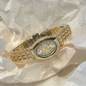 <span class=keywords><strong>Reloj</strong></span> Deportivo <span class=keywords><strong>Dorado</strong></span> Retro para <span class=keywords><strong>Mujer</strong></span>, Esfera Ovalada Nueva con Números Romanos, <span class=keywords><strong>Reloj</strong></span> de Pulsera de Lujo para <span class=keywords><strong>Mujer</strong></span> - Product Image 3