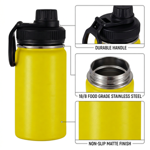 Gobelet de voyage en acier inoxydable de 12 à 18 oz avec poignée, isolé sous vide pour boissons chaudes/froides, s'adapte aux porte-gobelets de voiture - Product Image 2