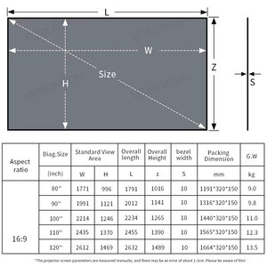 Écran de projection fixe <span class=keywords><strong>Fresnel</strong></span> 3D 8K de 120 pouces, ALR (rejet de la lumière ambiante) pour home cinéma - Product Image 6