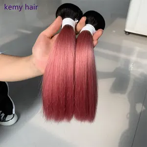 KEMY HAIR Vente en gros 12A Meilleure Qualité Cheveux Humains Bruts Vierge Remy Brésiliens 100% Naturels avec Cuticules Alignées, Lots de Cheveux à Double Trame Faite à la Machine - Product Image 1