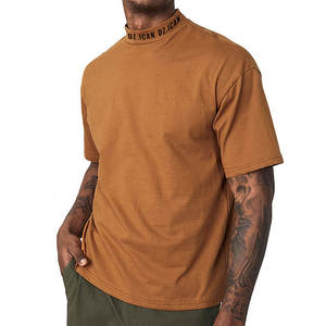 Camiseta Lisa de Alta Calidad, Personalizable con Logotipo, Cuello Alto Extra Grande, Camiseta de Hombre de Tela Gruesa - Product Image 3