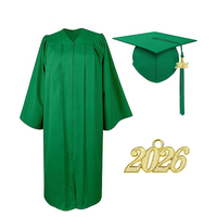 Robe de Cérémonie de Remise des Diplômes Universitaire Unisexe Noir Mat 2026 avec Toque et Robe de Cérémonie pour Usage Scolaire