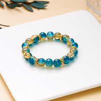 Bracelet Perlé en Verre Fait Main de 10 mm avec Entretoise Strass Dégradé, Cadeau Élégant pour Hommes et Femmes, Nouveau Design Classique