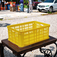 Conteneur en plastique durable et léger, résistant à l'humidité et à la corrosion, panier à trois grilles en maille, caisse empilable