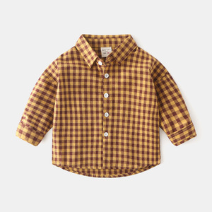 Vente en Gros Vêtements pour Enfants <span class=keywords><strong>Chemise</strong></span> à Manches Longues à <span class=keywords><strong>Carreaux</strong></span> pour Garçon Haut Décontracté Printemps <span class=keywords><strong>et</strong></span> Automne - Product Image 5