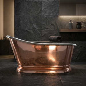 Baignoire ovale autoportante de luxe en cuivre écologique pour adultes - Artisanat indien pour salle de bain de villa - Product Image 3