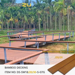 Easy maintenance bamboo patio decking Durable swimming pool outdoor bamboo wood floor Anti-slip bamboo bridge panels decking