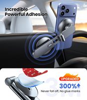 Support de téléphone de voiture pliable magnétique en gros, ventouse aimantée puissante N52, bras extensible anti-chute, marque privée OEM