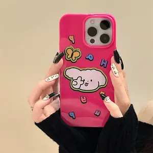 Personalized Wholesale Factory Pink Black Cute Little Girl Mobile Phone Case