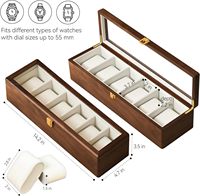 Boîte de rangement pour montres en bois d'acacia avec coussinets en velours, coffret cadeau idéal pour les fêtes, boîte à montres en noyer massif, tiroir de rangement