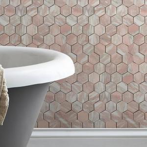 Schomex bán buôn hiện đại Norway Rose hồng hình lục giác Gạch Mosaic đá cẩm thạch 10mm dày sàn gỗ cho khách sạn tường và sàn - Product Image 1