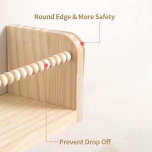 Juego de 3 estantes flotantes de madera natural, estantes de libros montados en la <span class=keywords><strong>pared</strong></span> para habitación de niños, decoración de guardería y organización de almacenamiento - Product Image 3