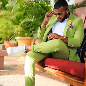 <span class=keywords><strong>Traje</strong></span> Masculino Completo, Trajes Verdes para Hombre, Ropa Entallada, Estilo Moderno, 2 Piezas, Atuendo para <span class=keywords><strong>Novio</strong></span> (Chaqueta+Pantalones) - Product Image 2