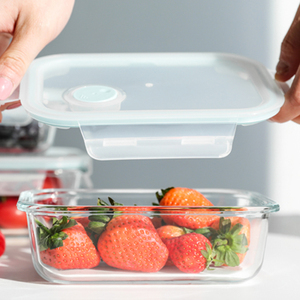ภาชนะเก็บอาหารทำจากแก้วบอโรซิลิเกตขนาด1040มล. กล่องอาหารกลางวันพร้อมฝาปิดแบบสุญญากาศและกล่องไมโครเวฟด้านข้าง - Product Image 2