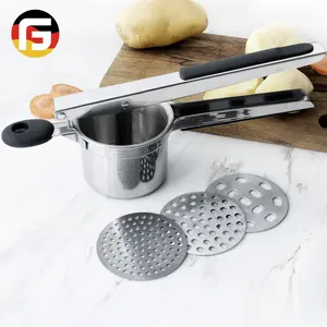 Heavy Duty Stainless Steel Potato Ricer, Masher Potato Masher With 3 Interchangeable Fineness Discs Rice Kitchen Tool