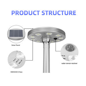 160W/200W/240W高輝度LEDアルミニウムUFOソーラーガーデンライトIP65防水レーダーセンサー屋外ソーラーパネルバッテリー - Product Image 3