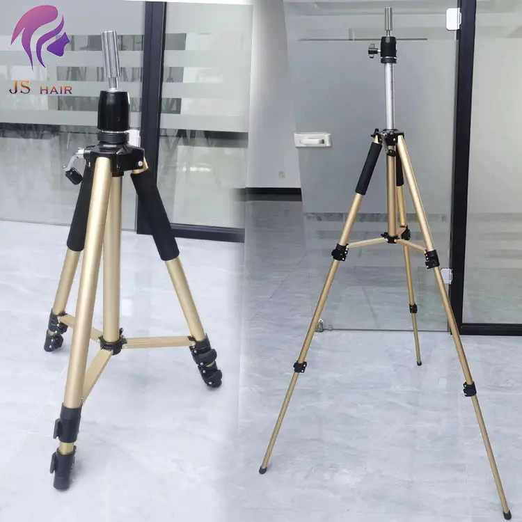 High Quality Wholesale Wig Making Canvas Head Mannequin Holder Wig Tripod Display Stand supply sell on line