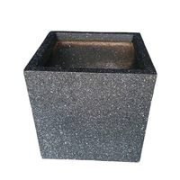 Ensemble de jardinières carrées en fibre émaillée de différentes tailles pour jardin, hôtel, pot de fleurs en béton/ciment, petit et grand design, pour bureau et sol