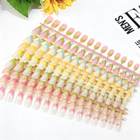 Ongles press-on prédécoupés, exquis, tridimensionnels, motif papillon doré, forme amande œil-de-chat, élégants, prêts à poser, style Ins pour les doigts