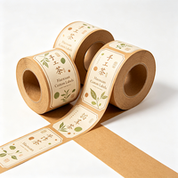Étiquettes d'emballage de thé personnalisées Haoxuan, fabriquées à la main, en papier kraft gaufré, imprimées à l'encre écologique, autocollantes pour les paquets de thé