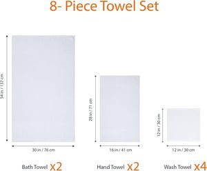 100% algodón 16S juego de toallas de mano de cara lisa toallas de baño de hotel blancas - Product Image 4