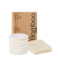 Null Abfall wieder verwendbare und wasch bare Gesichts reinigungs runden Make-up-Entferner Bambus Watte pads